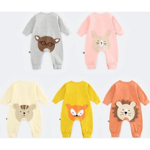 Baby Cute Animal Autumn Winter Newborn Infant Baby Boy Girl Hooded Cartoon Cotton Romper Jumpsuit Warm Clothes for newborns