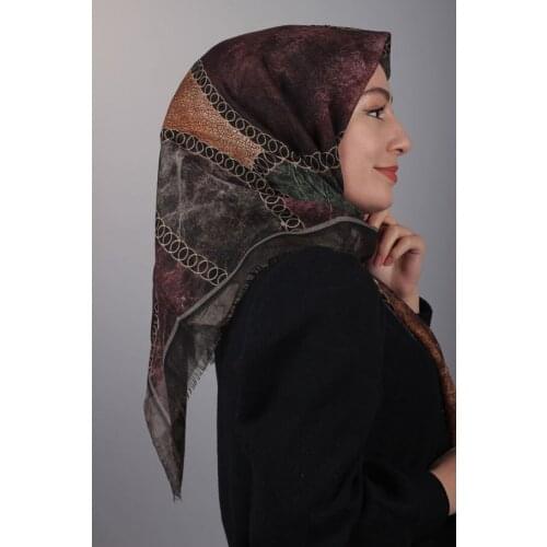 FOMARA SHİNE PATTERNED SILVERY LINEN SCARF-PATTERN-10-RENK-11
