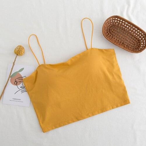 Cotton mo collar and chest pad, one-piece umbilical beautiful back, small sling and vest, pure color knitted underwear