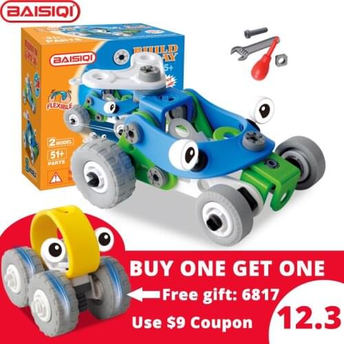 BAISIQI brand new Build&Play screwing block tool toy for 5-6-7-8-9 year old kid hobby Buy 1 get gift 6829