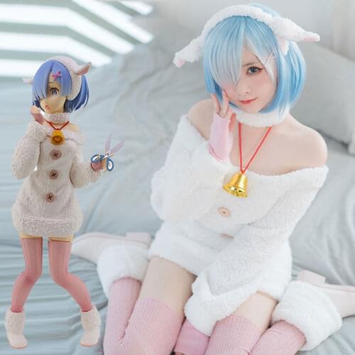 Anime Re Life in a different world from zero Cosplay Rem Sheep Version Costume Women Re Zero Cosplay Rem