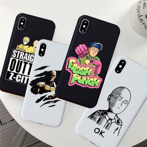 Cartoon Anime One Punch Man Case Cover for IPhone 11 Pro Max SE2 X XS XR 8 7 Plus Soft Cover for IPhone 12 Silicone Phone Coque
