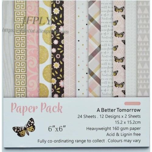 Butterfly Series Scrapbooking Paper Pack Craft Paper Art Card Card Making 6 Inches 24Sheets /pack