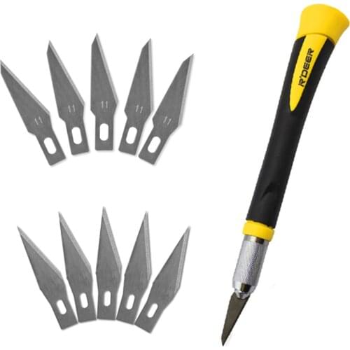 Scalpel Knife Tools Kit Cutter Engraving Craft knives + 10pcs Blades Mobile Phone PCB DIY Repair Hand Tools