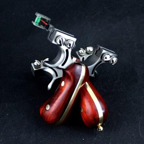 Professional Hunting Slingshot Stainless Steel Catapult + Wood Handle with Rubber Band Outdoor Shooting Hunting Gear