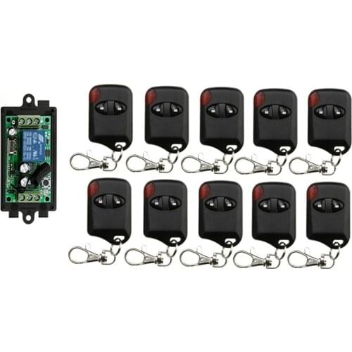 RF Wireless Remote Control Switch System electric garage door /window Control DC12V 1CH 10 cat eye transmitter &1 receiver