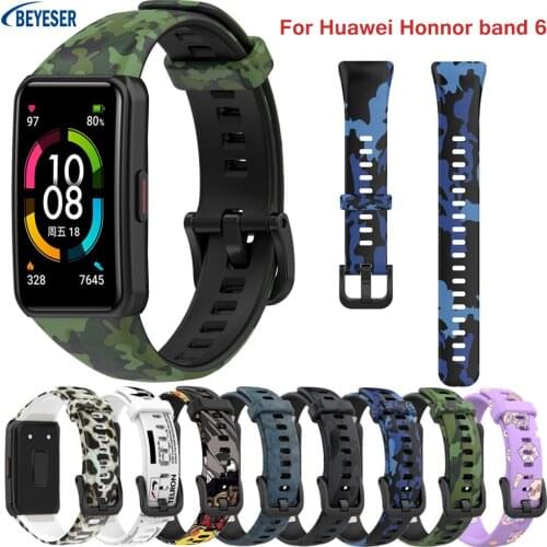 Silicone Printed Strap For Huawei Band 6 Replacement Bracelet Wristband for Honor Band6 Watchband New