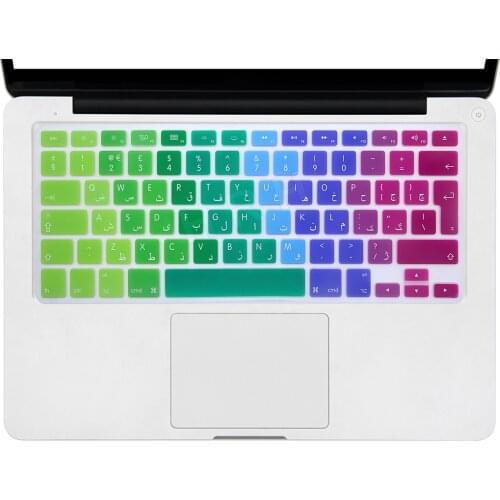 RYGOU UK EU Silicone Keyboard Cover Skin Film for MacBook Air Pro 13 15 17 Unibody Arabic Keyboard Stickers for Mac book Air 13"
