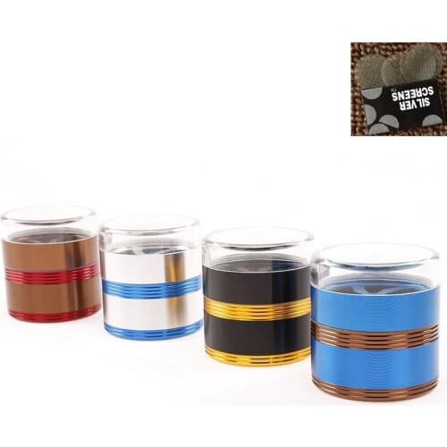 Convenient fashion 66x63mm 5 layer transparent lid Thread shape smoking herbal grinder tobacco cigarette pipe Accessories