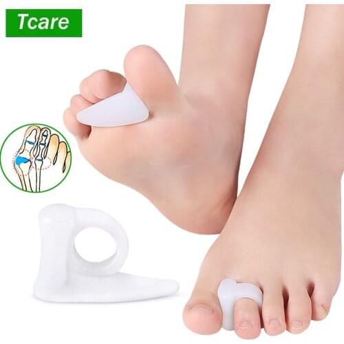 Feet Care Overlapping Toe Separator, Silicone Gel Toe Separator Thumb Foot Valgus Protector Bunion Adjuster Hallux Valgus Guard
