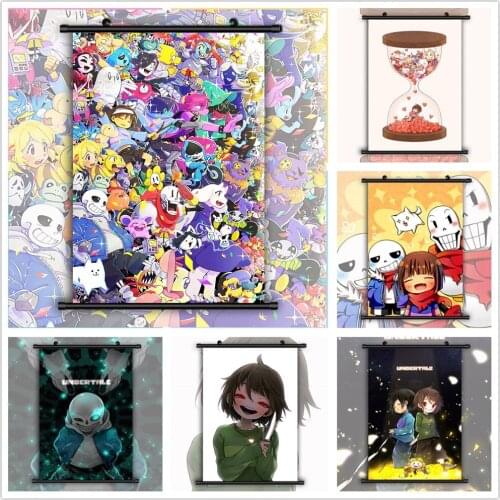 Undertale Sans Frisk Chara Papyrus Anime Manga HD Print Wall Poster Scroll