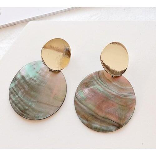 KMVEXO Vintage Gold Sequins Shell Dangle Earring Statement Metal Drop Earrings For Women Long Earring Party Jewelry Brincos 2018