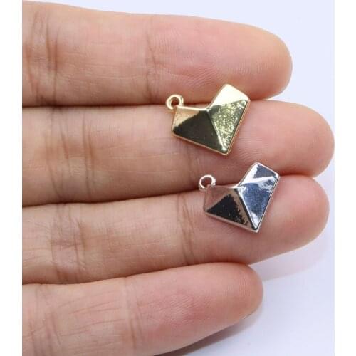 Eruifa 20pcs 12mm Popular Heart Zinc Alloy Jewelry DIY Charms Pendant Women Girl Necklace, Earring Bracelet 2 Colors