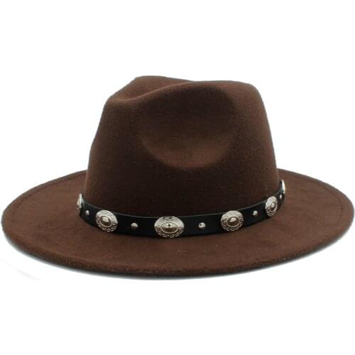 Women Men Fedora Hat For Winter Autumn Elegant Lady Wool Wide Brim Jazz Church Chapeu Feminino Sombrero Cap Size 56-58CM