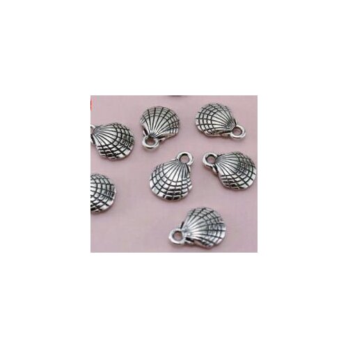 10pcs/lot Tibetan silver alloy shell For Jewelry Making DIY Jewelry Accessories Antique Silve Color Pendant Charms