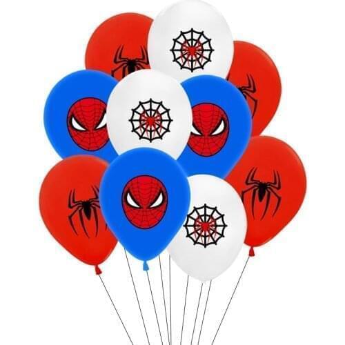 10pcs Marvel Spiderman Party Latex Balloons 12inch Kids Brithday Party Balloons Baby Shower Air Globos Decoration Supplies