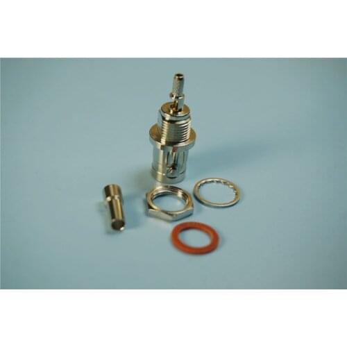 100 pcs RF Connectors BNC Female Jack Connector Solder Crimp Type for RG316 Coaxial Cable threaded Bushing PTFE Insulator