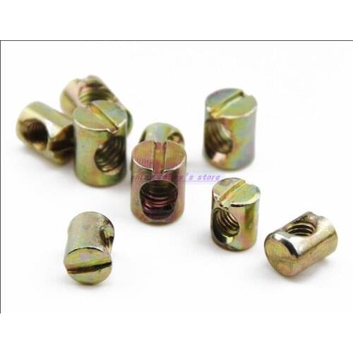 25pcs M5x10x8mm + 80pcs M6x20x10mm Barrel Bolt Cross Dowel Slotted Furniture Nut for Bed Crib Chair