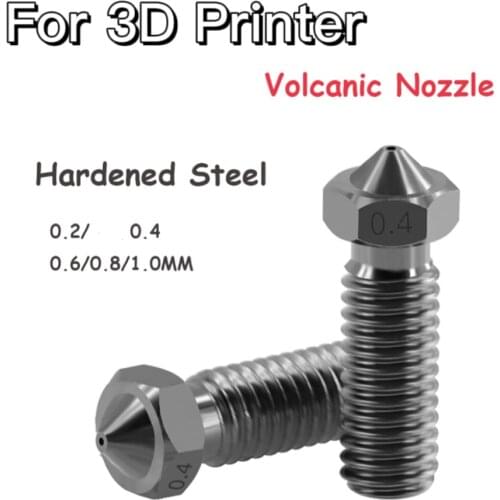 1PCS Hardened Steel Volcano Nozzles for High Temperature 3D Printing PEI PEEK or Carbon Fiber Filament for E3DVolcano Hotend