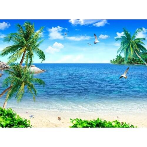 3d Curtains European Modern beach view custom curtain home ddecorative home decor 3d Blackout Shade Window Curtains