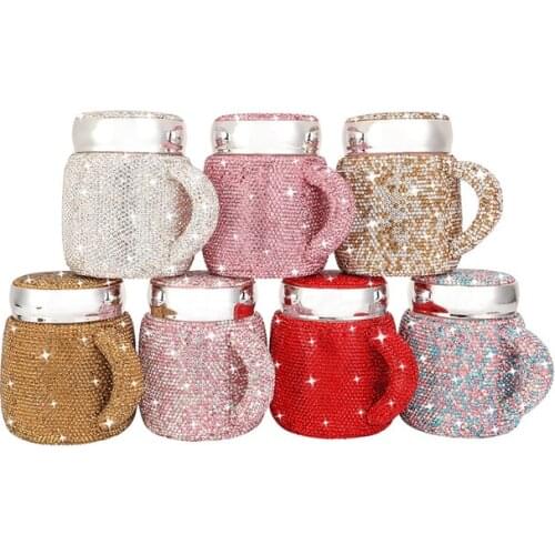 400ml Sparkling Thermos Mug with Lid Ceramic Diamond Tea Coffee Mug Gift for Lover Coffee Tumbler Droppshipping