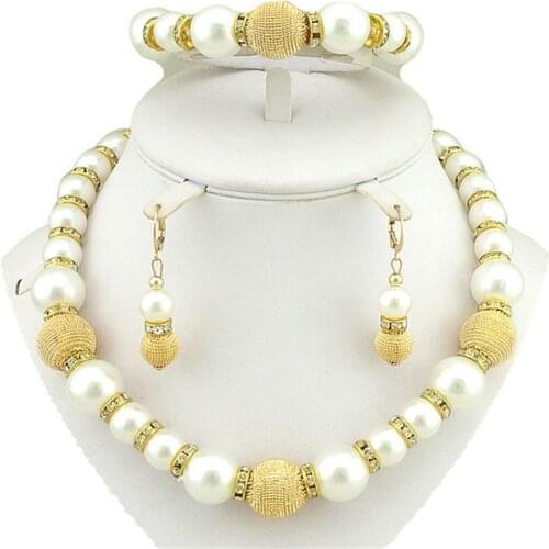 African bead jewelry sets african necklace costume jewelry set for women nigerian pearl jewelry necklace