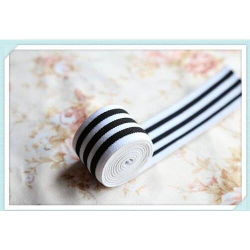 Black and white Elastic Bands38MM Elastic Ribbon Clothing Bags Trousers Elastic Rubber DIY Sewing Accessories Rubband