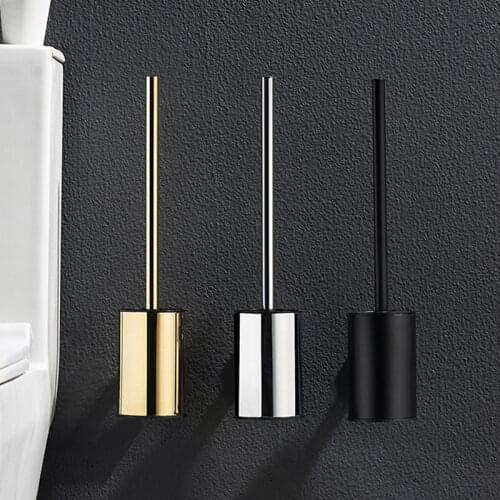 Toilet Brush Holders Wall-Mounted And Floor-Standing electroplate Gold Toilet Brush Holders For Bathroom