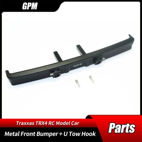 GPM 1/10 TRX4 #82046-4 Crawler Metal Accessories Aluminum Alloy Front Bumper + U Tow Hook RC Car Parts