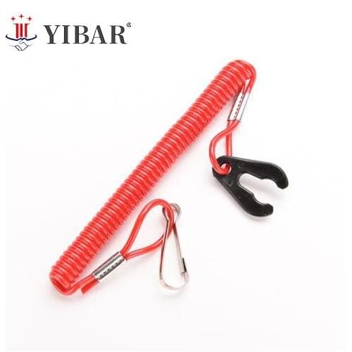 JETTING Red 1PCS Boat Outboard Engine Motor Lanyard Kill Stop Switch Safety Tether For