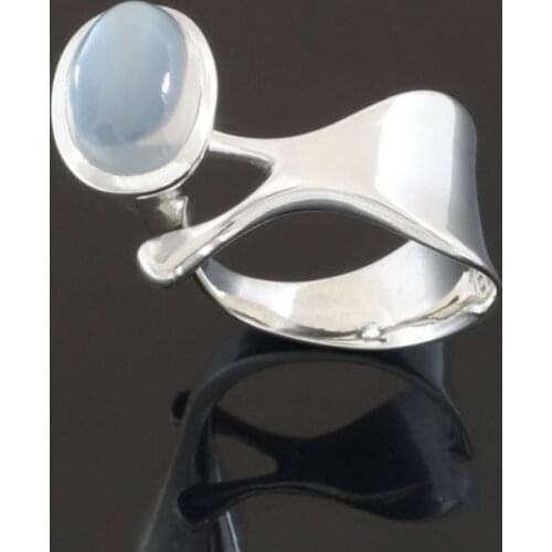 Delicate Adjustable Oval Moonstone Rings For Women Gift Charm Engagement Jewelry Natural Opal Cat Eye Rings Anel Femme P4J435