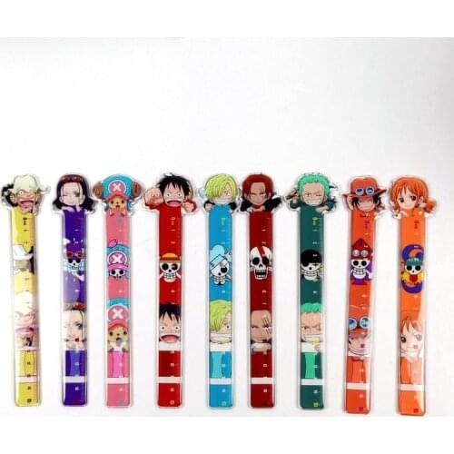 One Piece Rulers Cartoon Anime Straight Ruler Luffy Zoro Chopper Cute School Supplies Student Stationery Drafting Supply Kawaii