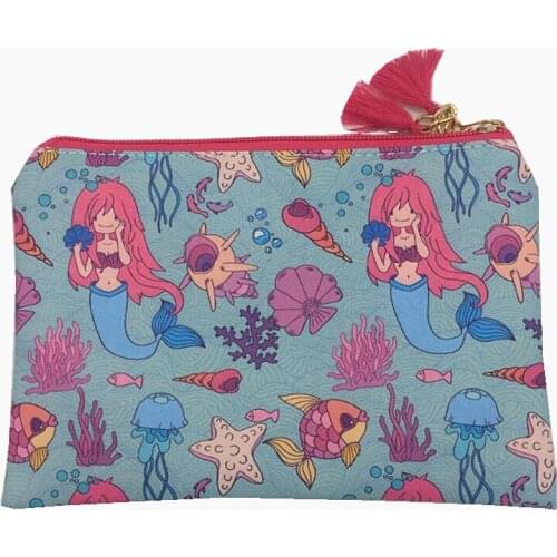 M393 New Cartoon Handbag For Women Mermaid Printing Tassel Pendant Cloth Bag Girl Women Bag Gift Wholesale