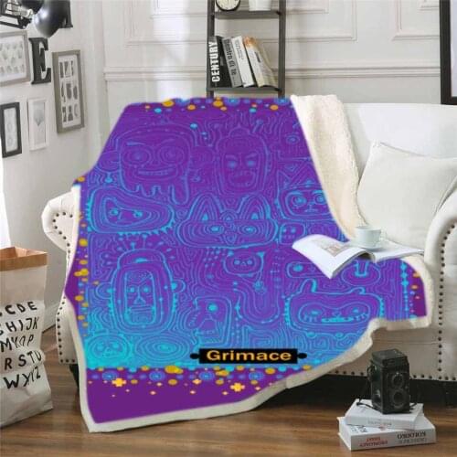 Fashion 3D Fantasy Retro Print Plush Warm Double Thorw Blanket Winter Comfort For Children Girls And Boys Birthday Presents