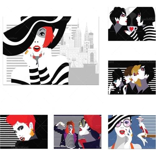 Fashion style beauty glamour makeup 80s modern art poster prints colorful pop art prints home decor posters