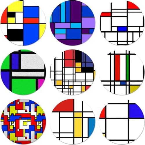 Mondrian mondrian Color Icons Pins Badge Decoration Brooches Metal Badges For Clothes Backpack Decoration 58mm