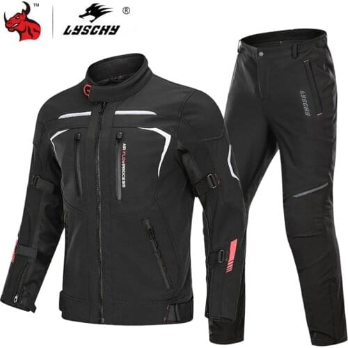 LYSCHY Autumn Winter Waterproof Motorcycle Jacket Pants Suit Men Moto Jacket Motocross Cold-proof Riding Clothing CE Armor