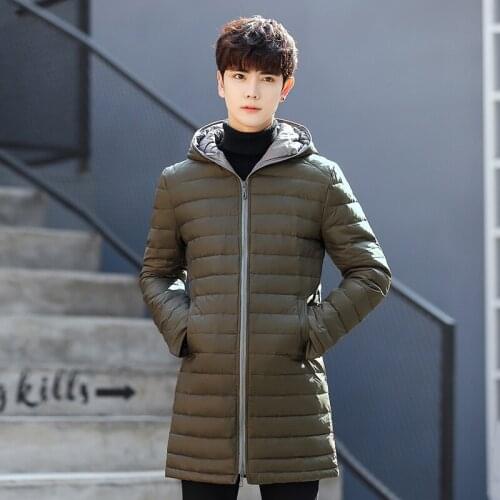 2020 Winter New Mens Down Jacket White Duck Down Jackets Casual Mens Down Jackets Medium-Long Coats Plus Size S-3XL