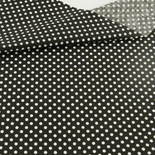 2021 New Arrivals Fat Quarter White Dots Design Plain Black Cotton Fabric for Dolls DIY Clothing Crafts Patchwork Meter Fabric