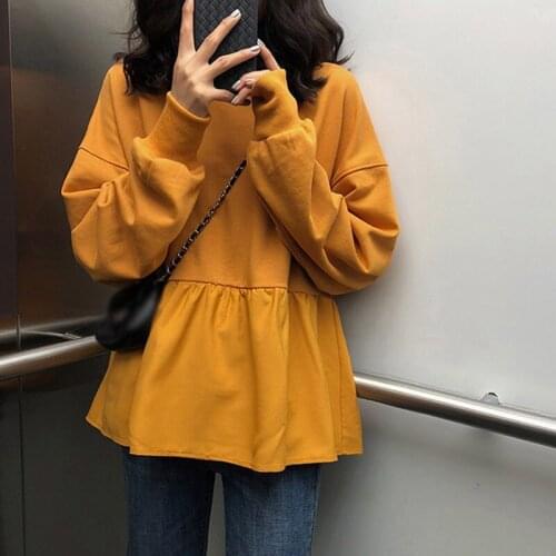 Autumn Harajuku Sweatshirts Women Hoodies Female Casual Round Neck Long Sleeve Loose Pullover Tops Clothing