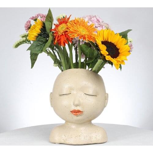 Resin Flower Planter Garden Plant Bucket Pot Home Decor Flowerpot Holder