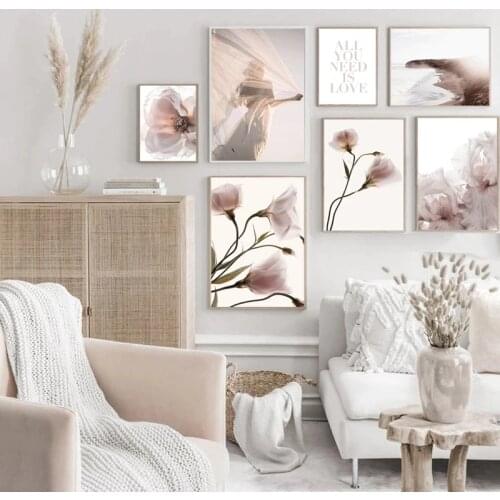 Nature Landscape Canvas Painting Flower Poster Girl Art Prints Plant Posters Nordic Print Modern Wall Pictures Living Room Decor