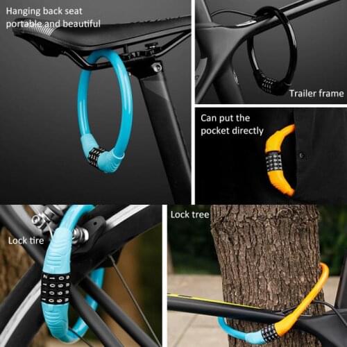 New Mountain Bike Lock Anti-theft Portable Password Lock Fixed Bicycle Ring Lock