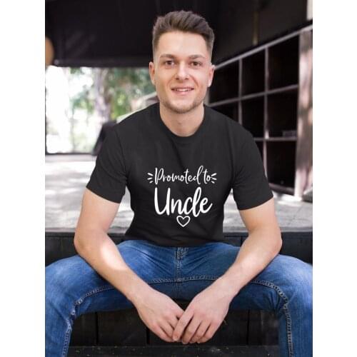 Promoted To Uncle Shirt New Uncle T Shirt Baby Announcement Tee Clothes Summer Short Sleeve Cool Mans T-shirt Uncles Gift