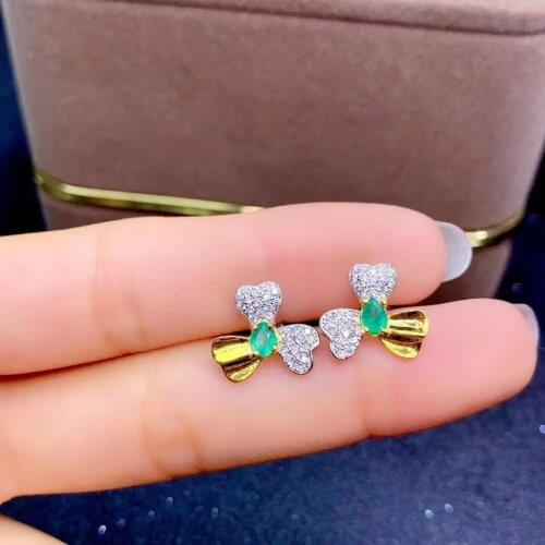 100% Natural Real Emerald Earring Natural And Real Emerald Earring 925 sterling silver Fine jewelry For men women