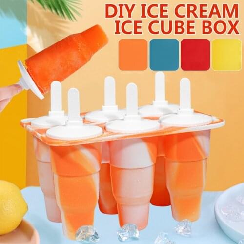 3D Magnum Ice Cream Mold Popsicle Stick Ice Cube Tray Cakesicle 6 Cells Round Shape Kitchen Tools Food Grade Lolly Mould