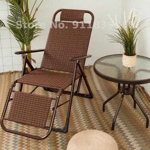 Recliner folding lunch break portable lunch break chair sitting and reclining dual-use nap chair home elderly sandal chair wicke