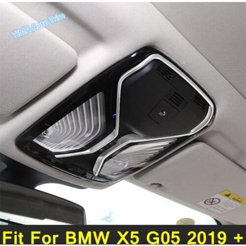 Lapetus Car Styling Front Seat Roof Reading Lights Lamp Frame Cover Trim ABS For BMW X5 G05 2019 - 2021 Matte Style Accessories