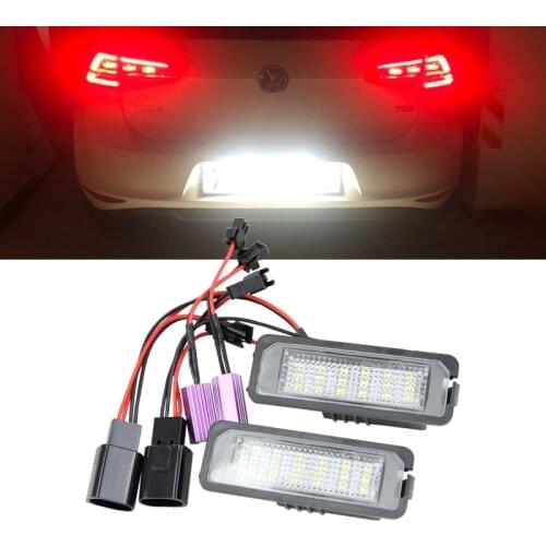 2PCs Error Free LED Number License Plate Light for VW Volkswagen EOS 06~ GOLF 4/5/6/7 LUPO 99~06 Passat CC 09~ Beetle 2006-2010