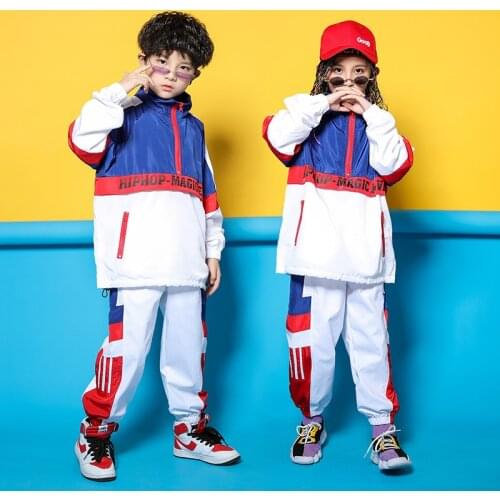 Kids Hip Hop Dancing Costumes for Girls Boys Jazz Dance Costumes Ballroom Clothes Stage Wear Child Party Show Shirts Pants Suits